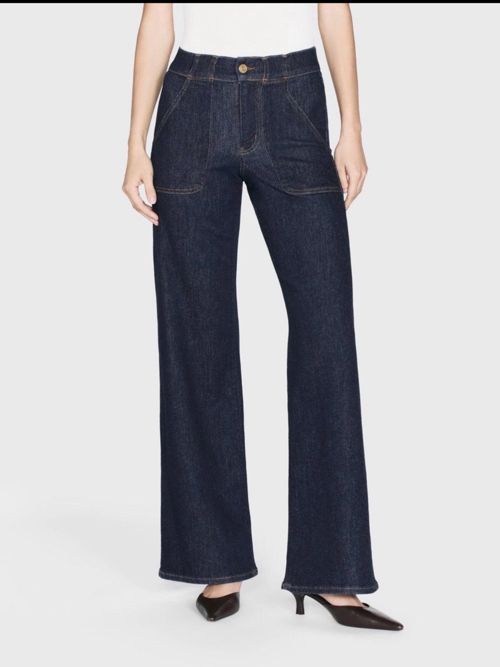 Time and tru women’s dark wash denim Utility Trouser in size 14. Super cute. NWT